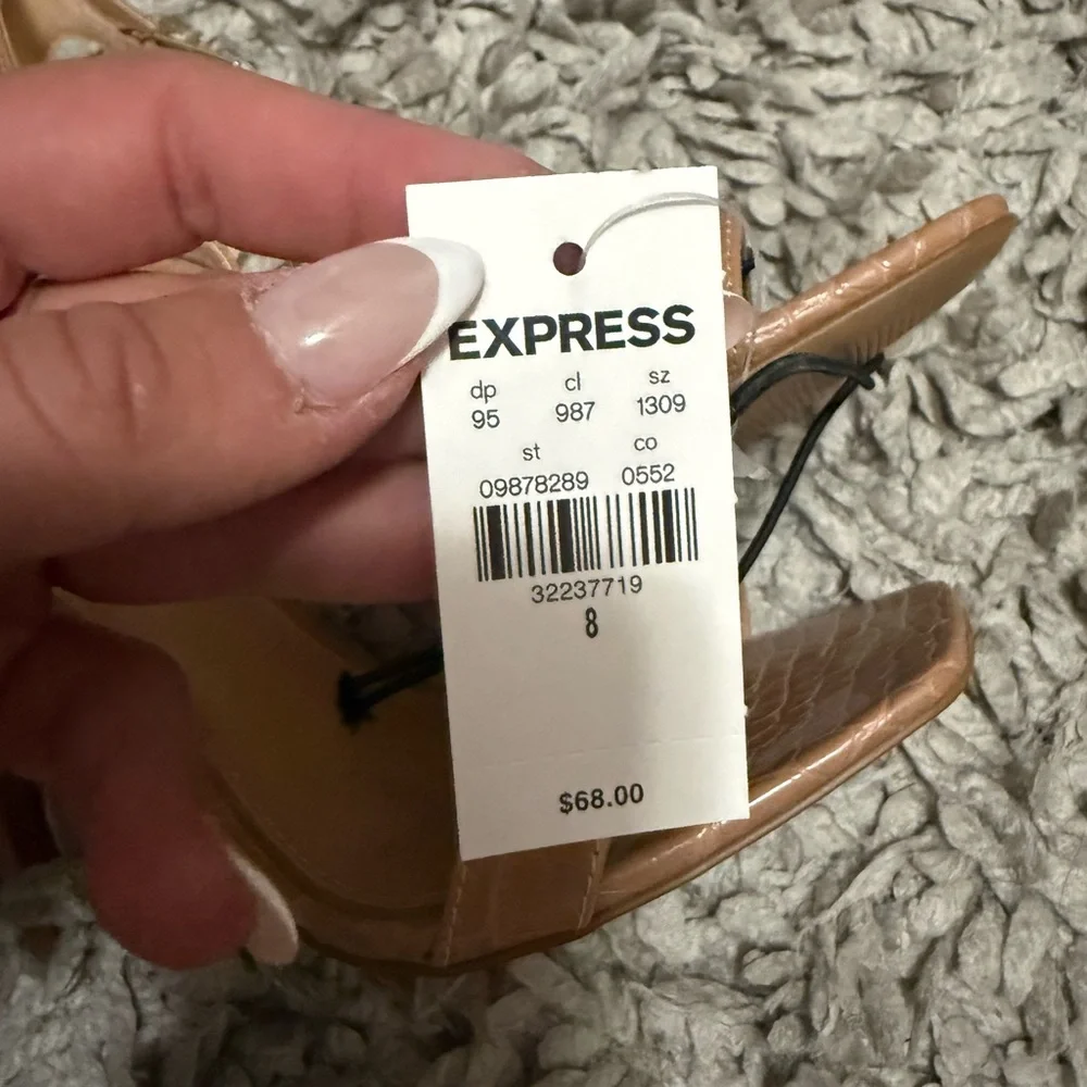 Express Tan Strappy Heels - Picture 5 of 15